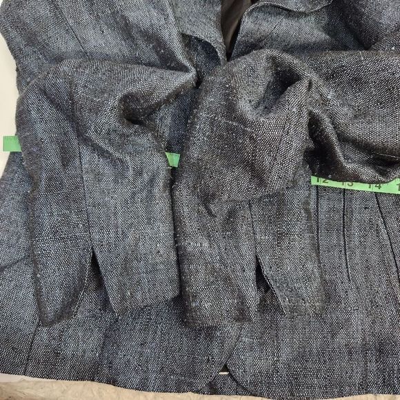 NINA MCLEMORE blue 100% textured silk blazer jacket size 6 - Picture 7 of 14